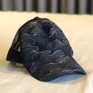 RMC Jeans Silver Tsunami Wave Embroidered Cap Hat